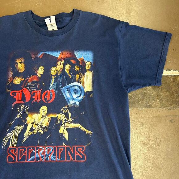 Vintage 2002 Dio Scorpions Deep Purple Band Tee Classic Rock Tour Y2K Graphic - Picture 2 of 4